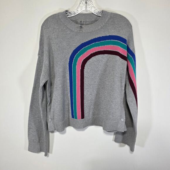 Lou & Grey Womens Rainbow Arc Sleeve Crew Neck Pullover Sweater Size Medium - Picture 2 of 8